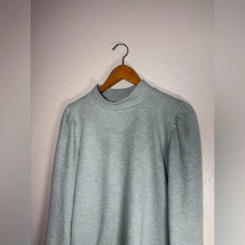 Madewell (Re)Sourced Plush Mock Neck Puff Sleeve Top XL A12